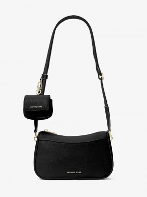 Michaelkors Jet Set Medium Pebbled Leather Negrii | SN-MK27138