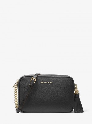 Michaelkors Jet Set Medium Pebbled Leather Negrii | SN-MK27157