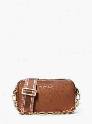 Michaelkors Jet Set Small Pebbled Leather Double Zip Maro | SN-MK27209