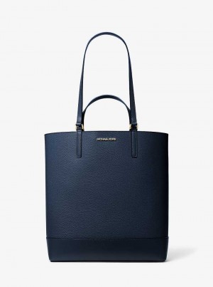 Michaelkors Kelli Large Two-Tone Pebbled Leather Bleumarin | SN-MK26846