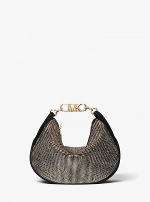 Michaelkors Kendall Small Embellished Suede Negrii | SN-MK27036