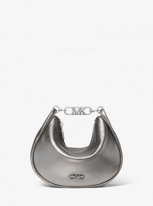 Michaelkors Kendall Small Metallic Leather Gri Inchis | SN-MK27069