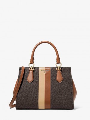 Michaelkors Marilyn Medium Logo Stripe Maro | SN-MK27327