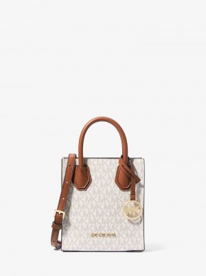 Michaelkors Mercer Extra-Small Logo and Leather Galbeni Deschis | SN-MK27151