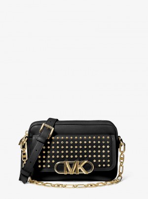 Michaelkors Parker Medium Studded Leather Negrii | SN-MK27231