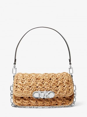 Michaelkors Parker Medium Woven Straw Colorati | SN-MK26948