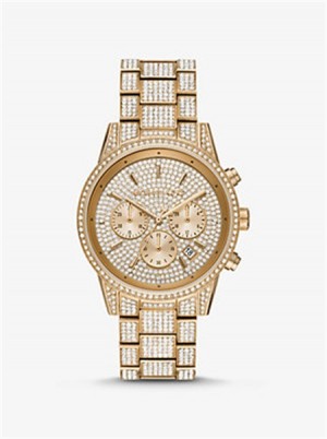 Michaelkors Ritz Pavé Gold-Tone Watch Aurii | SN-MK28425