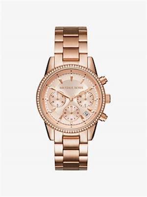 Michaelkors Ritz Rose Gold-Tone Watch Roz Aurii | SN-MK28412