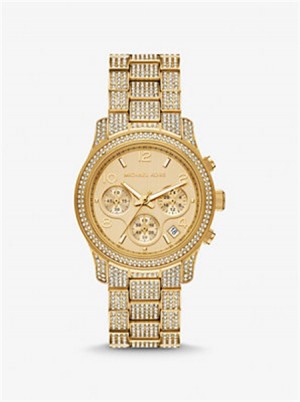 Michaelkors Runway Pavé Gold-Tone Watch Aurii | SN-MK28326