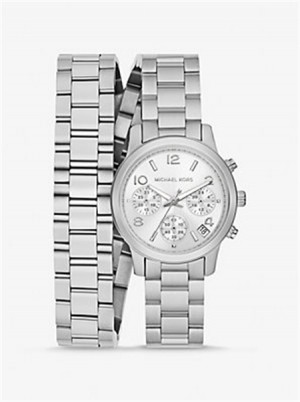 Michaelkors Runway Silver-Tone Wrap Watch Argintii | SN-MK28429
