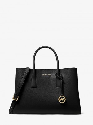Michaelkors Ruthie Large Pebbled Leather Negrii | SN-MK27280
