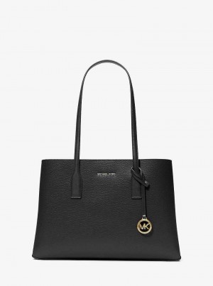 Michaelkors Ruthie Medium Pebbled Leather Negrii | SN-MK26780