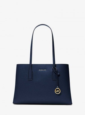 Michaelkors Ruthie Medium Pebbled Leather Bleumarin | SN-MK26782