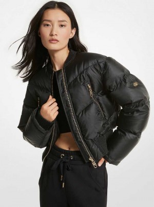 Michaelkors Satin Ciré Quilted Negrii | SN-MK26613