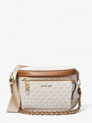 Michaelkors Slater Medium Signature Logo Galbeni Deschis | SN-MK27250