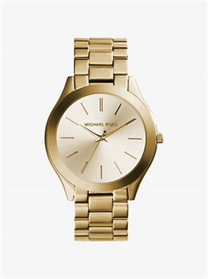 Michaelkors Slim Runway Gold-Tone Stainless Steel Watch Aurii | SN-MK28335