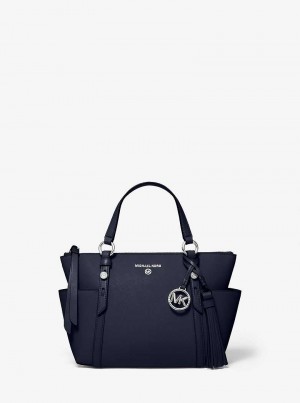 Michaelkors Sullivan Small Saffiano Leather Top-Zip Bleumarin | SN-MK26917