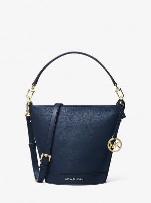Michaelkors Townsend Small Pebbled Leather Bleumarin | SN-MK26829