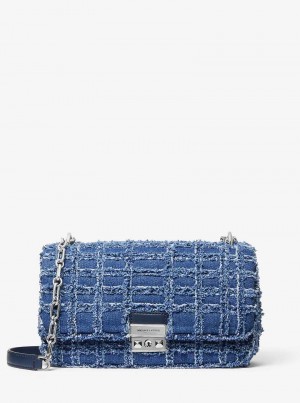 Michaelkors Tribeca Large Frayed Denim Albastri | SN-MK27007