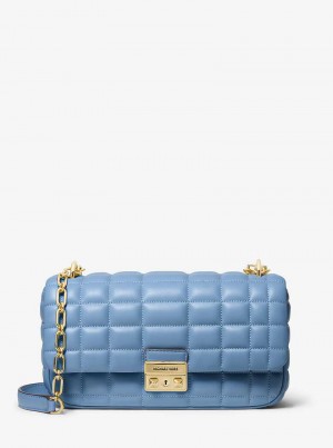 Michaelkors Tribeca Large Quilted Leather Albastri | SN-MK26994