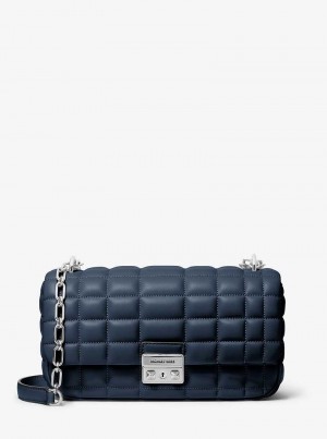 Michaelkors Tribeca Large Quilted Leather Bleumarin | SN-MK27033