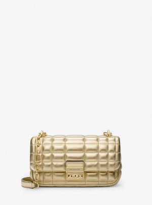 Michaelkors Tribeca Small Quilted Metallic Leather Aurii | SN-MK26945