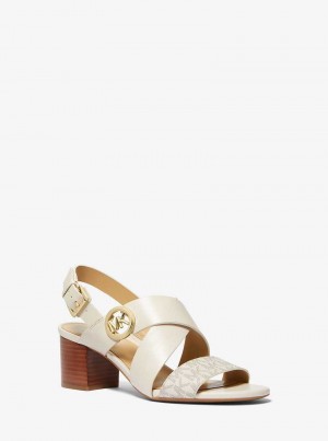 Michaelkors Vera Logo and Leather Galbeni Deschis | SN-MK27510