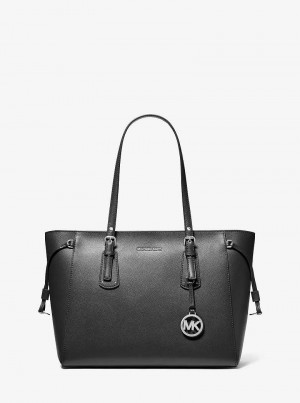 Michaelkors Voyager Medium Crossgrain Leather Negrii | SN-MK26887