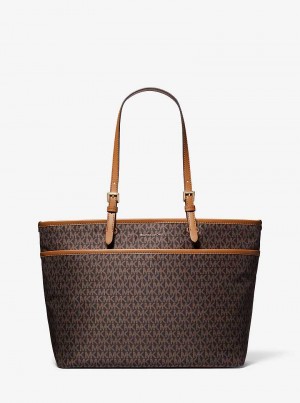 Michaelkors Winston Large Signature Logo Print Woven Pocket Maro | SN-MK26889